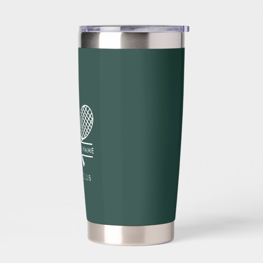 クラブ名を追加するテニススポーツグリーン任意の色 保温保冷タンブラー (左面)