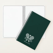クラブ名を追加するテニスチームグリーンスワッグ ノートブック (内側)