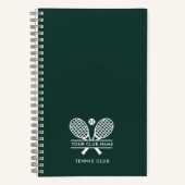 クラブ名を追加するテニスチームグリーンスワッグ ノートブック (正面)
