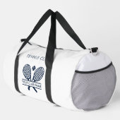 クラブ名を追加するテニスチームNavy Blue カスタム ダッフルバッグ (右コーナー)