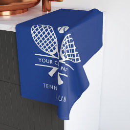 クラブ名を追加するLawn Tennisチームブルーカスタム ハンドタオル