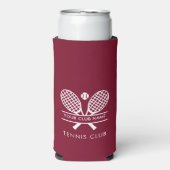 クラブ名を追加テニスチームBurgundy任意の色 スリム缶クーラー (Seltzer正面)