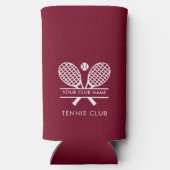 クラブ名を追加テニスチームBurgundy任意の色 スリム缶クーラー (裏面)