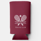 クラブ名を追加テニスチームBurgundy任意の色 スリム缶クーラー (正面)