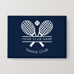 クラブ名テニススポーツネイビーブルー 缶バッジ