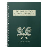 クラブ名テニスチームの追加プレイヤーの緑 ノートブック (正面)