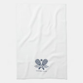 クラブ名テニスチームの追加Any Color White キッチンタオル (縦)