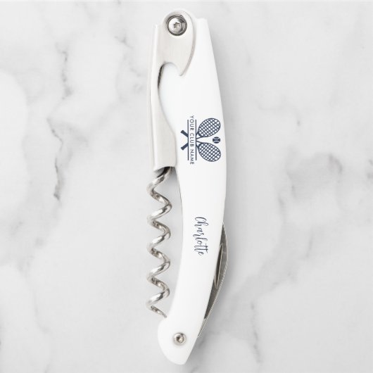 クラブ名テニスチームの追加Any Color White ソムリエナイフ (正面)