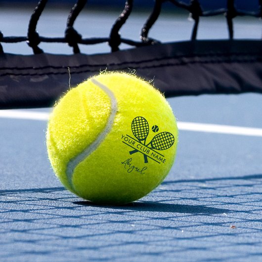 クラブ名テニスチームを任意の色で追加パーソナライズされた テニスボール