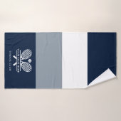 クラブ名テニスラケットカラーブロックを追加カスタムする バスタオル (バスタオル)