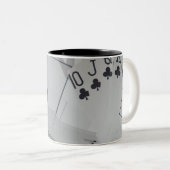 クラブ王室のフラッシュポーカーカードパターン ツートーンマグカップ (正面右)