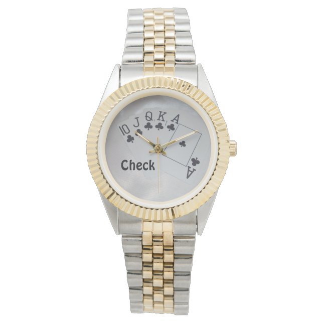 クラブ王室のフラッシュポーカーカードパターン 腕時計 (正面)