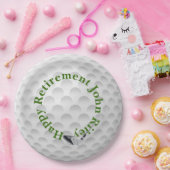 クラブ退職付きホワイトゴルフバル ペーパープレート (パーティー)