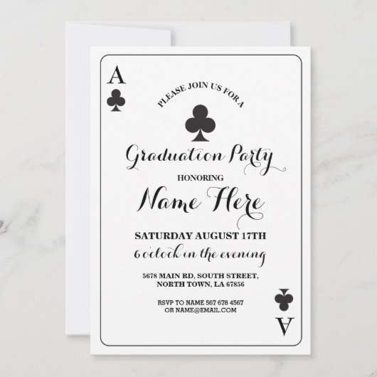 クラブ遊ズカードベガス卒業パーティー招待状 招待状 (正面)