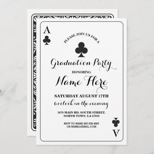 クラブ遊ズカードベガス卒業パーティー招待状 招待状 (正面/裏面)