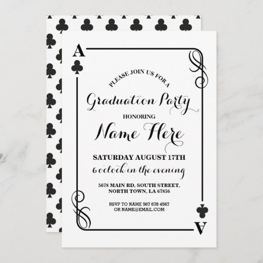 クラブ遊ズカードベガス卒業パーティー招待状 招待状 (正面/裏面)