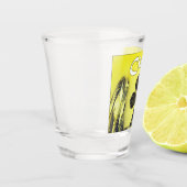 クラブ遊トランプのポーカーのカードのスーツ黄色 ショットグラス (左)