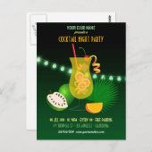 クラブ/カクテル企業のナイトパーティの招待状 ポストカード (正面/裏面)