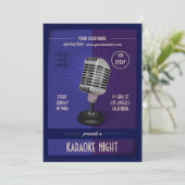 クラブ/カラオケ企業のパーティーに写真とロゴを追加 招待状 (スタンド正面)