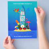 クラブ/サマー企業のビーチパーティーに写真とロゴを追加 チラシ (手)