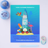 クラブ/サマー企業のビーチパーティーに写真とロゴを追加 チラシ (シングル)