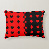 クラブ、スペード、ハート、ダイヤモンド – 赤と黒 アクセントクッション (正面)
