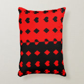 クラブ、スペード、ハート、ダイヤモンド – 赤と黒 アクセントクッション (正面(垂直))