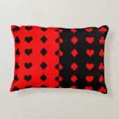 クラブ、スペード、ハート、ダイヤモンド – 赤と黒 アクセントクッション (裏面)