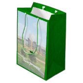 クラブ/企業のゴルフトーナメントのロゴと写真の追加 ミディアムペーパーバッグ (裏面アングル)