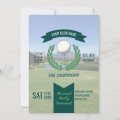 クラブ/企業のゴルフトーナメントの写真とロゴの追加 招待状 (正面)