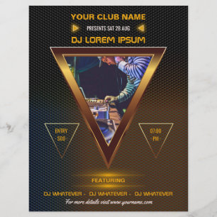 クラブDJ ダンスミュージック パーティー ロゴと写真を追加 チラシ
