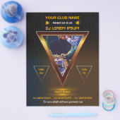 クラブDJ ダンスミュージック パーティー ロゴと写真を追加 チラシ (シングル)