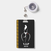 クラブVIPプラスチックバッジ-垂直 バッジ (正面（伸縮クリップ）)