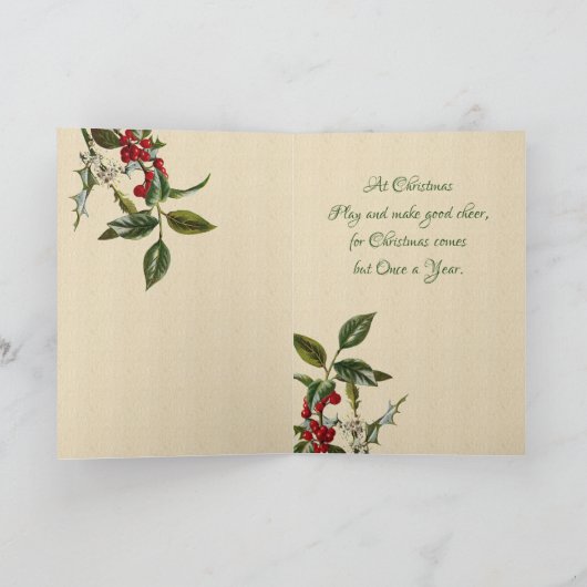 クラプサドルアンティーク白い毛皮のクリスマスガール シーズンカード (内部)