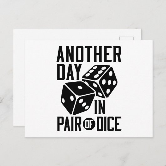クラプスカジノペアの別の日のサイコロ ポストカード (正面/裏面)