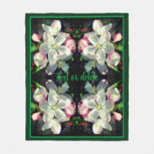 クラボン春花パーソナライズされた咲き フリースブランケット (正面)
