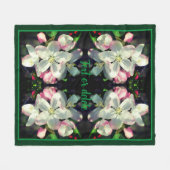 クラボン春花パーソナライズされた咲き フリースブランケット (正面(横))