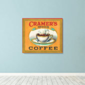 クラマーの選択コーヒーラベル キャンバスプリント (インサイチュ (ウッドフロア))