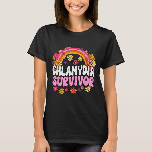 クラミジアサバイバー面白いグラフィック Tシャツ (正面)