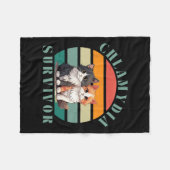 クラミディアサバイバーレトロ皮肉アイロンY2k Inap フリースブランケット (正面(横))