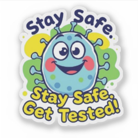 クラミディア認識度 – 安全に滞在!おもしろいシール シール (正面)