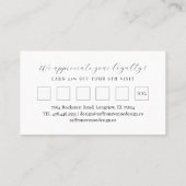 クラミニマルブモダンカードカスタムモノグラムブラック ロイヤリティカード (裏面)