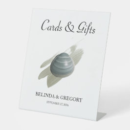 クラムウォーターカラーストロークウェディングカード&ギフト 台座サイン