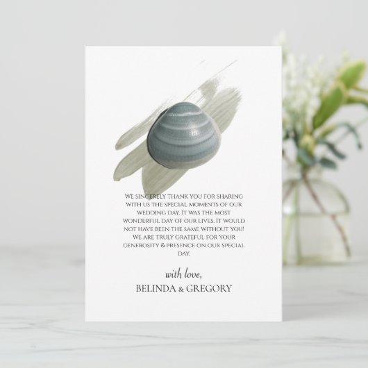 クラムウォーターカラー結婚ストロークのサンキューカード サンキューカード (スタンド正面)