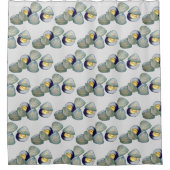 クラムクランベイクロードアイランドニューイングランドのシーフード シャワーカーテン (正面)