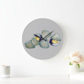 クラムクランベイクロードアイランドニューイングランドのシーフード ラージ壁時計 (ホーム)