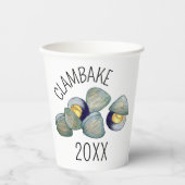 クラムクランベイクロードアイランドニューイングランドのシーフード 紙コップ (正面)