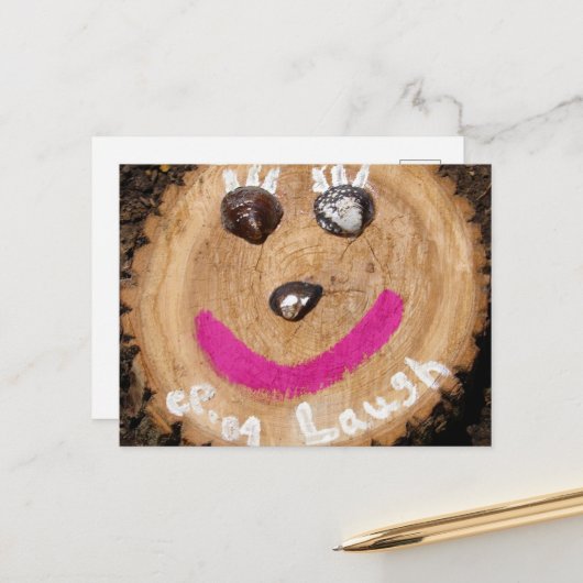 クラムシェルと笑うツリー顔 ポストカード (正面/裏面インサイチュ)