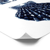 クラムシェルズネイビーブルービーチデコール ポスター (角)