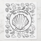 クラムパーティー シーシェル パターン ワイン ラベル (シングルラベル)